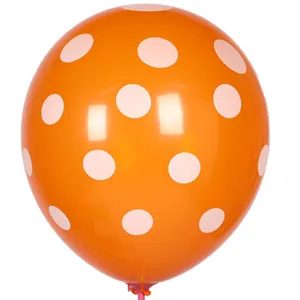 12-inch orange polka dot latex balloon perfect for party decoration and wedding room setup