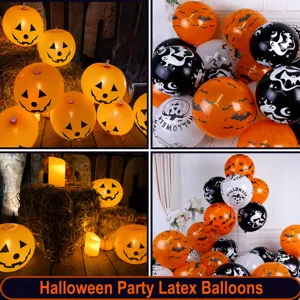 Halloween Latex Balloons Pumpkin Bat Ghost Printed Party Decoration Balloons Set For Festival Celebration