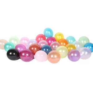 Colorful 12-inch pearlescent latex balloon set for wedding, birthday party, and event decoration.