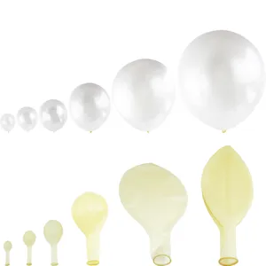 Transparent and yellow latex balloons in assorted sizes, perfect for birthday party and wedding.
