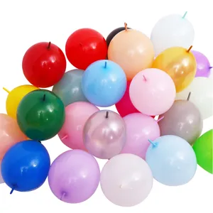 10 inch thick matte macaron color tail linking latex balloons for party wedding decoration