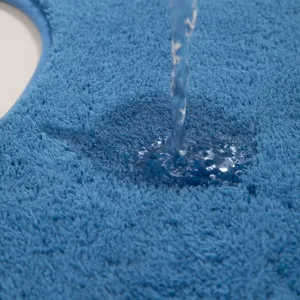 Hochwertige blaue flauschige Toilettenmatte saugfähiger rutschfester Badteppich neu