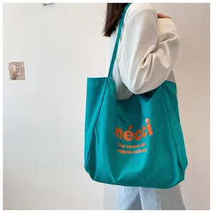 Canvas tote bag for women large capacity shoulder bag summer casual shopping bag aesthetic