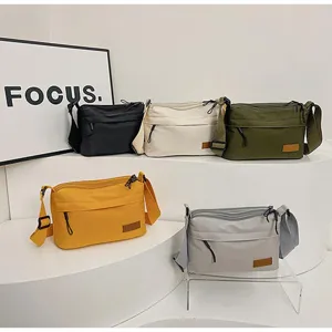 Canvas messenger bag unisex multi compartment casual shoulder bag large capacity crossbody
