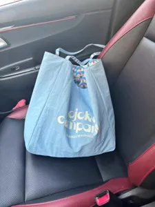 Casual blue canvas tote bag large capacity shoulder bag for women daily commuting travel