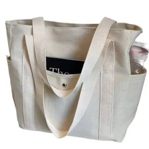 Large capacity canvas tote bag casual commuter shoulder bag aesthetic student handbag