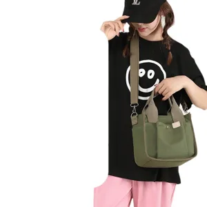 Μόδα Ιαπωνικού στυλ καμβάς τσάντα tote casual χιαστί ώμου για γυναίκες πράσινη τσάντα
