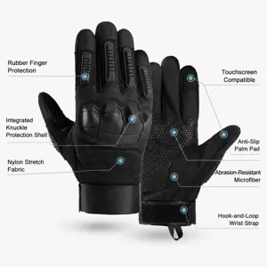 Full finger tactical gloves for men, touchscreen compatible outdoor sports riding gloves.