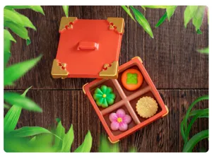 Mini Chinese pastry food toy detail, cute wagashi model, perfect for DIY desktop decor.
