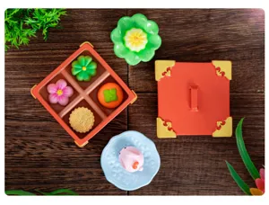Miniature Chinese style wagashi pastry food play DIY resin accessories desktop ornaments set.