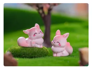 Suesse kleine Fuchs Resin Figur Mikrolandschaft DIY Dekoration Ornament Detailansicht Szene Display