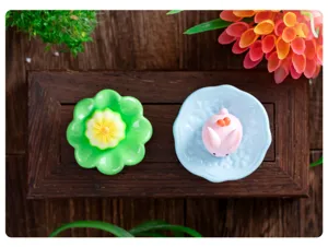 Miniature wagashi food toy detail, cute resin DIY craft accessory and tiny desktop ornament.