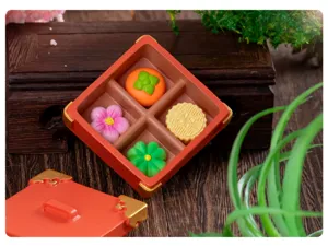 Miniature Chinese pastry wagashi resin food toy set, cute DIY desktop decor and accessories.