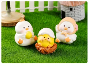 Cute miniature chick figurines for micro landscape fairy garden moss DIY decoration crafts.