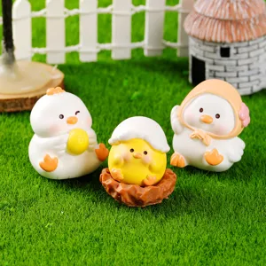 Cute little chick resin miniature figurines for micro landscape fairy garden DIY decor.