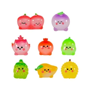 Set di mini figurine di frutta luminosa in resina carine, bellissimi oggetti decorativi.