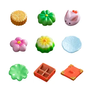 Cute miniature Chinese wagashi flower pastry resin DIY dollhouse desktop ornaments set