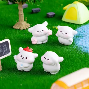 Miniatur Frühlingsausflug Welpe Figur Harz süße Puppenhaus Ornament Desktop Deko Zubehör