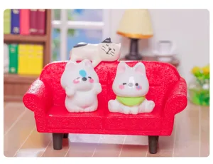 Lindas miniaturas de resina de perros micro paisaje casa de muñecas decoración