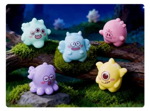 Simpatici piccoli mostri alieni statuine in resina decorazione da scrivania micro paesaggio.