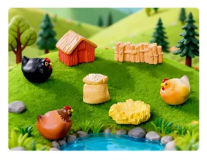 Ensemble de figurines en résine poulailler miniature pour micro paysage DIY jardin maison déco.