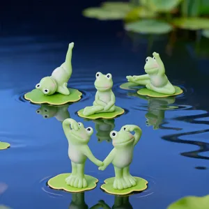 Creative yoga frog figurine for gardening landscaping desktop home decor cute animal statue