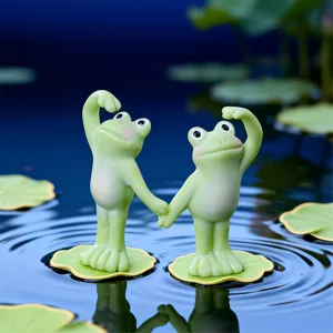 Creative simulation animal yoga frog figurine, cute desktop ornament for home decor.
