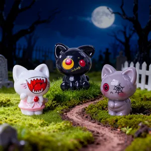 Ensemble de figurines de chat monstre mignon effrayant, idéal pour micro-paysage et déco voiture.