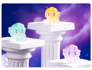 Luminous resin unicorn angel miniature figurines for DIY fairy garden decor and desk display.