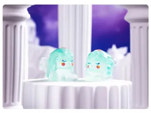 Luminous unicorn miniature figurine set for micro landscape DIY garden decoration.