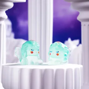 Luminous resin unicorn figurine micro landscape DIY gardening decorative ornament mini cute