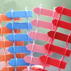 Colorful mini wooden fence for moss micro landscape garden potted plant DIY craft decoration detail