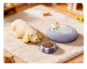 Ensemble de figurines d'animaux en résine miniature, parfait pour la décoration de bureau micro-paysage.