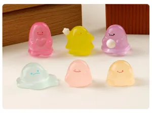 Luminous cute cartoon glowing colorful little people micro landscape ornaments desktop decor.
