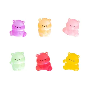 Ensemble de petites figurines d'ours en résine bonbons lumineux colorés pour micro paysage voiture