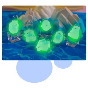 Figurines miniatures d'animaux en résine lumineuse pour décoration de micro-paysage