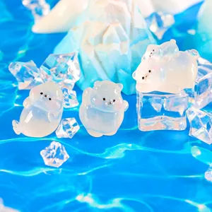 Figurines en résine d'ours polaire mignon micro paysage mini belle décoration bureau