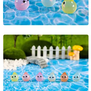 Simpatiche statuette di gocce d'acqua in resina paesaggistica in miniatura accessori fai da te