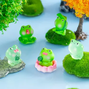 Set di miniature rane in resina, ornamenti da scrivania micro paesaggio per decorazioni fai da te.