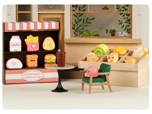 Miniature resin food dollhouse accessories, cute tiny DIY display cabinet and miniature decors.