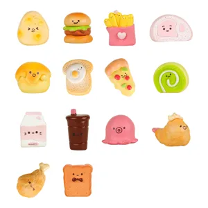 Cute miniature resin food figurines set, DIY dollhouse accessories and micro landscape decor.