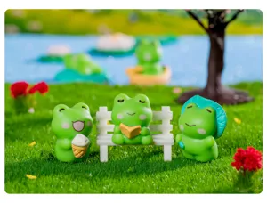 Set di statuine di rane carine in miniatura per micro paesaggio giardinaggio decorazione fai da te.