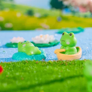 Miniature di rane verdi per micro paesaggio giardinaggio fai da te ornamenti decorativi.