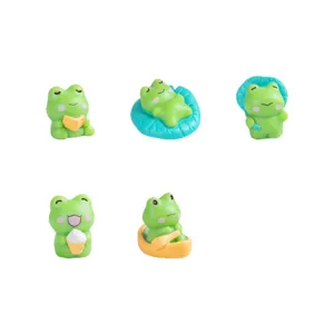 Miniatura verde rana statuette set per micro paesaggio giardinaggio fai da te decorazione