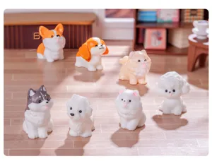 Cute simulation puppy mini figurines micro landscape DIY handmade decorative accessories