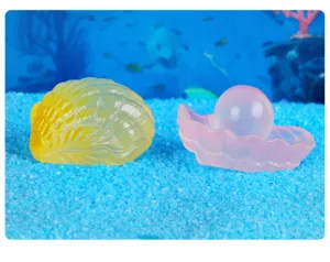 Miniature resin seashell pearl ornaments for fish tank aquarium landscape DIY decorations.