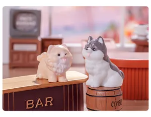 Miniature dog figurines resin cute puppy ornaments for DIY micro landscape desktop decor