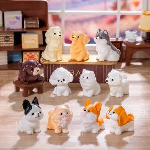 Cute Realistic Resin Puppy Figurine Miniature Dog Micro Landscape DIY Craft Ornament Desktop Decor Gift