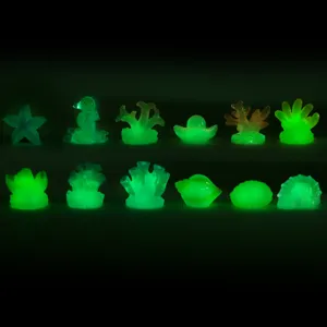 Glow in the dark resin miniature coral starfish sea horse aquarium fish tank landscaping decor