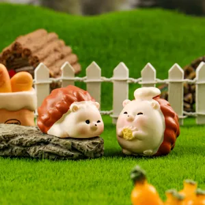 Set di figurine di riccio in miniatura carino per giardino di muschio micro paesaggio